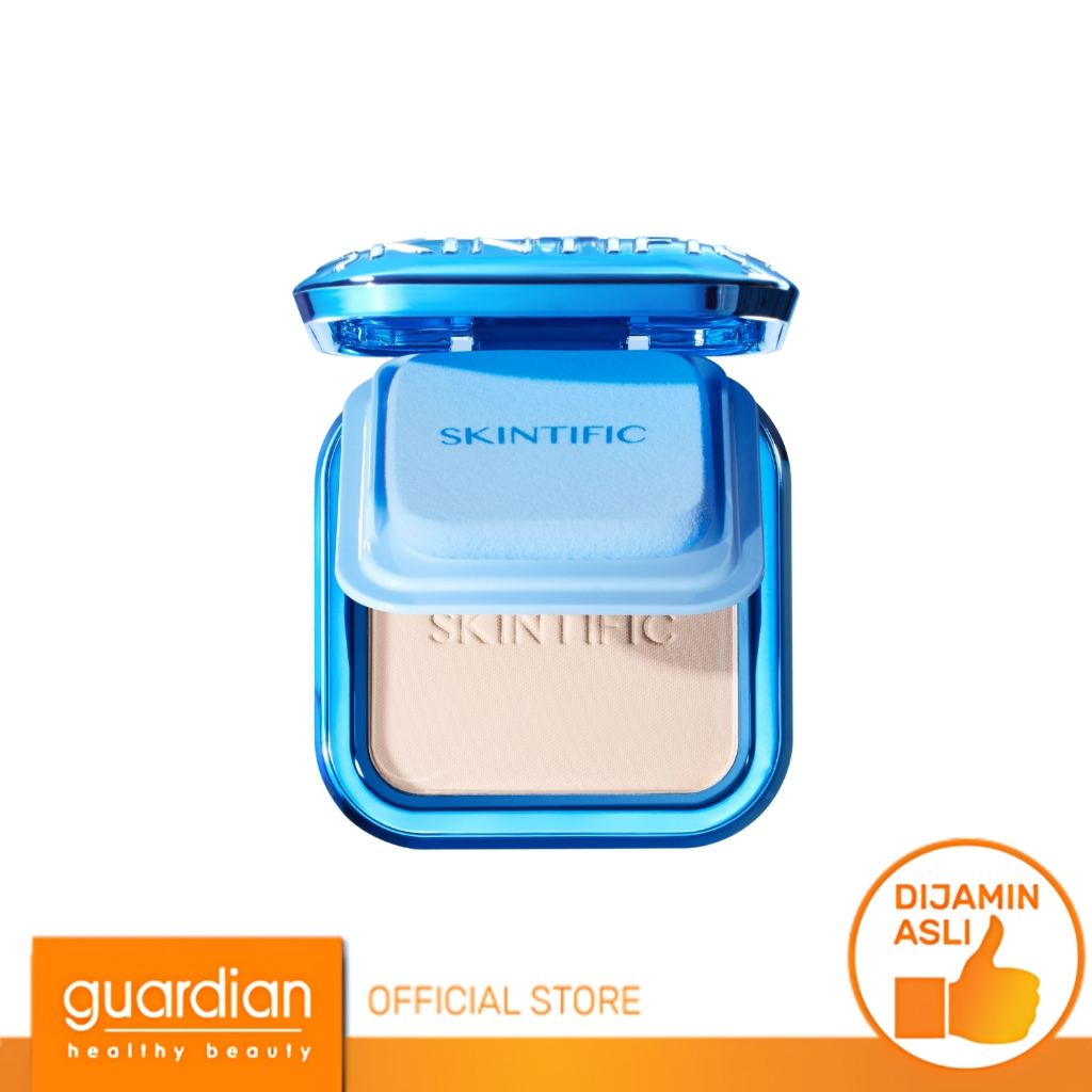 Skintific Ultra Cover Powder Foundation 01 Vanilla 9Gr - Two Way Cake Pressed Powder Matte