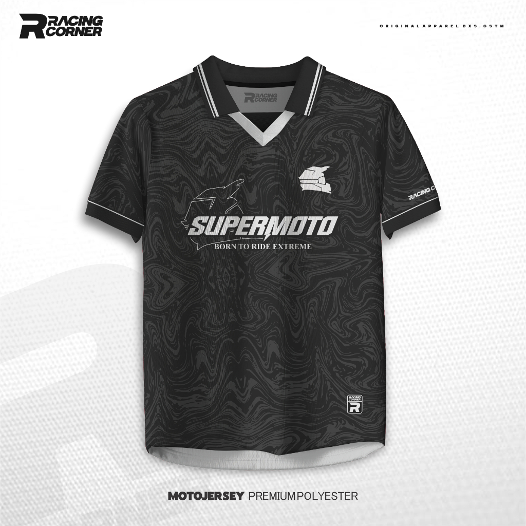 RACING CORNER | JERSEY SUPERMOTO PREMIUM JERSEY LENGAN PENDEK VINTAGE RACE  KAOS MOTOR | BXS.CSTM