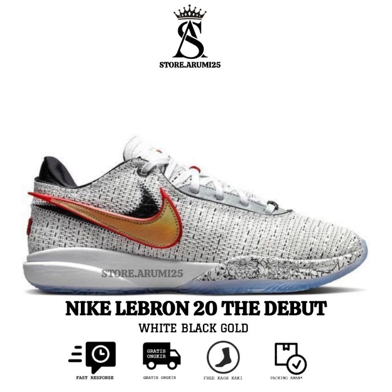 Nike Lebron 20 The Debut,White/Gold/Black