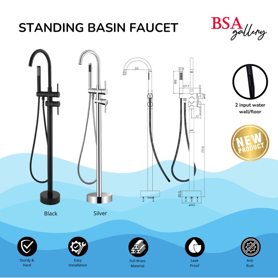 STANDING BATHTUB FAUCET / KERAN STANDING BATHTUB / KERAN BATHTUB / KERAN STANDING PANAS DINGIN - CHR