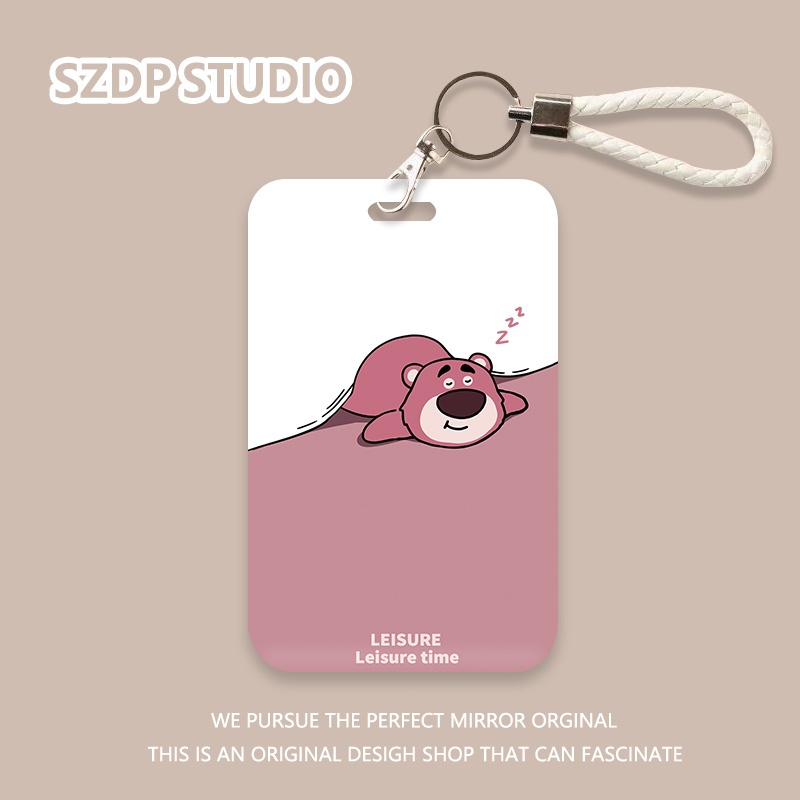 

Kartun Korea LOTSO Tidur Strawberry Bear Kartu Bus Kartu ID Kartu Bank Penutup Pelindung Lucu Kawaii Penutup Pelindung Gantungan Kunci Terintegrasi