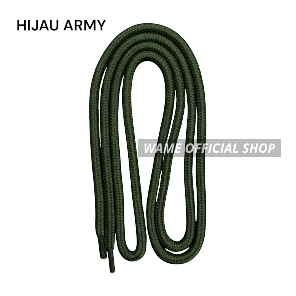 Tali Jaket Jumper hoodie poliyester premium Lebar 6mm Panjang 120cm Hijau Army Pria Wanita Wame