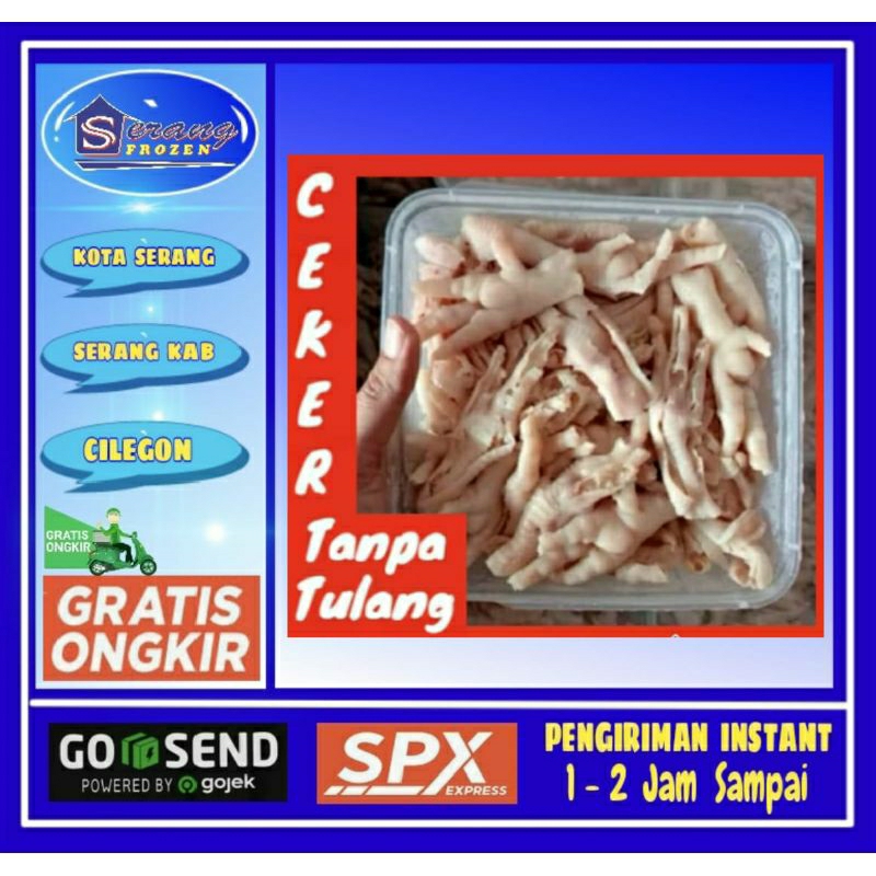 

Ceker Tanpa Tulang 1Kg, Ceker Kupas, Serang Frozen