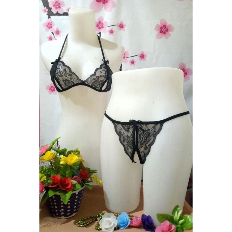 Set Bikini Transparan Set Bikini Open Crotch Set Bikini Seksi Baju Dinas Hot Depan Suami Set Bra Set