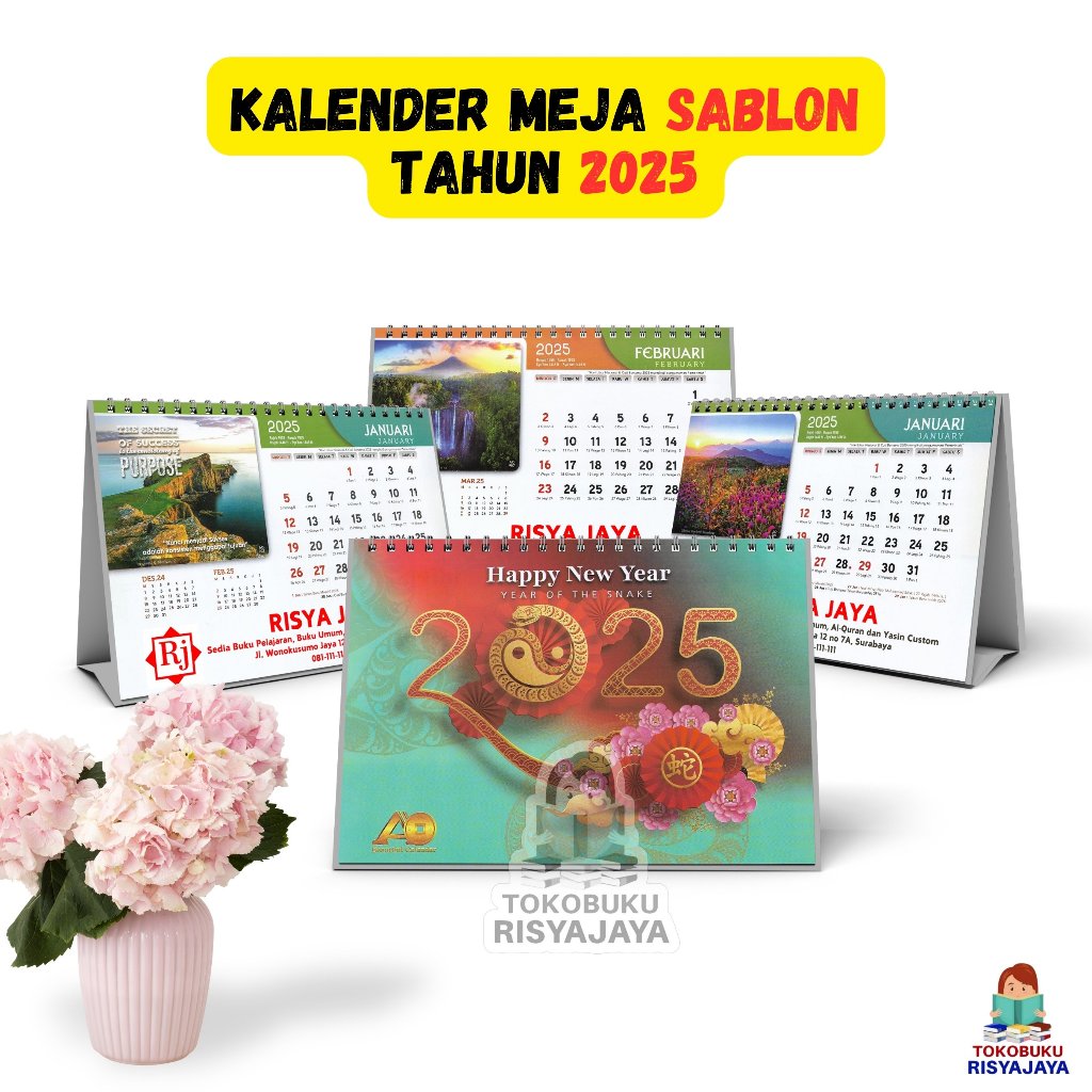 

Kalender Meja Sablon Logo/Tulisan Tahun 2025 (Minimal Order 50 PCS)