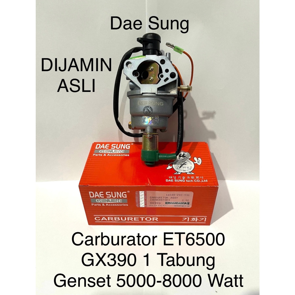 Carburator ET6500 DaeSung Genset 5000-8000 Watt Karburator 1 Tabung GX 390 ET5000 ET5500 ET6000 ET65