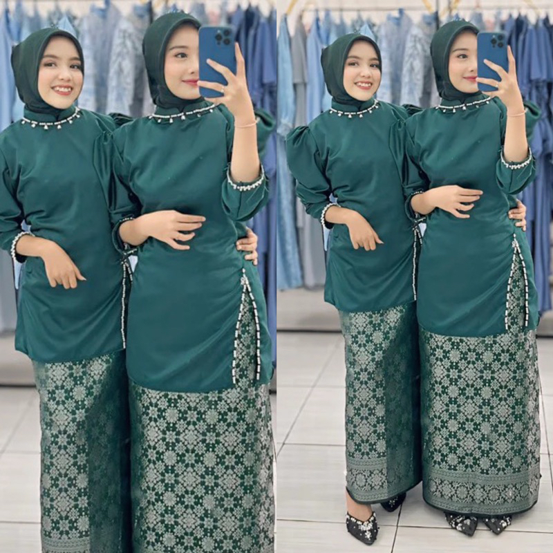 BIG SALEEE Fasya setelan kurung melayu satin rok songket bridesmaid BAJU KURUNG TERBARU 2025