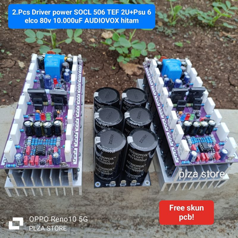 2.PCS KIT DRIVER POWER SOCL 506 TEF 2U 20CM LENGKAP PSU ISI 6 ELCO 80V 10000uf tinggal colok PSU kit