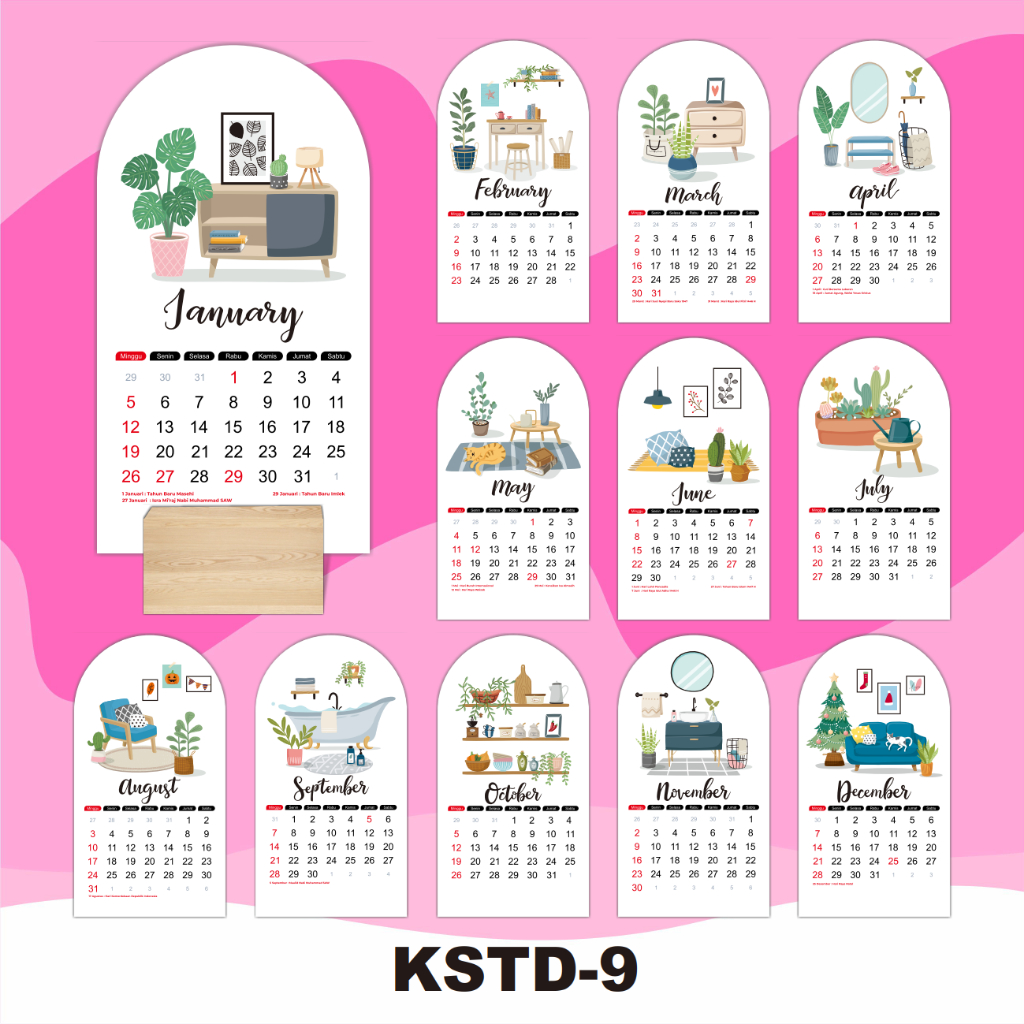 

Kalender meja standing - desk callendar - kalender mini standing