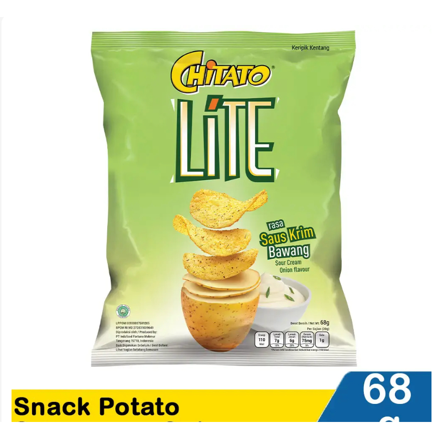 

Chitato Lite Snack Potato Sourcream Onion 68 Gram