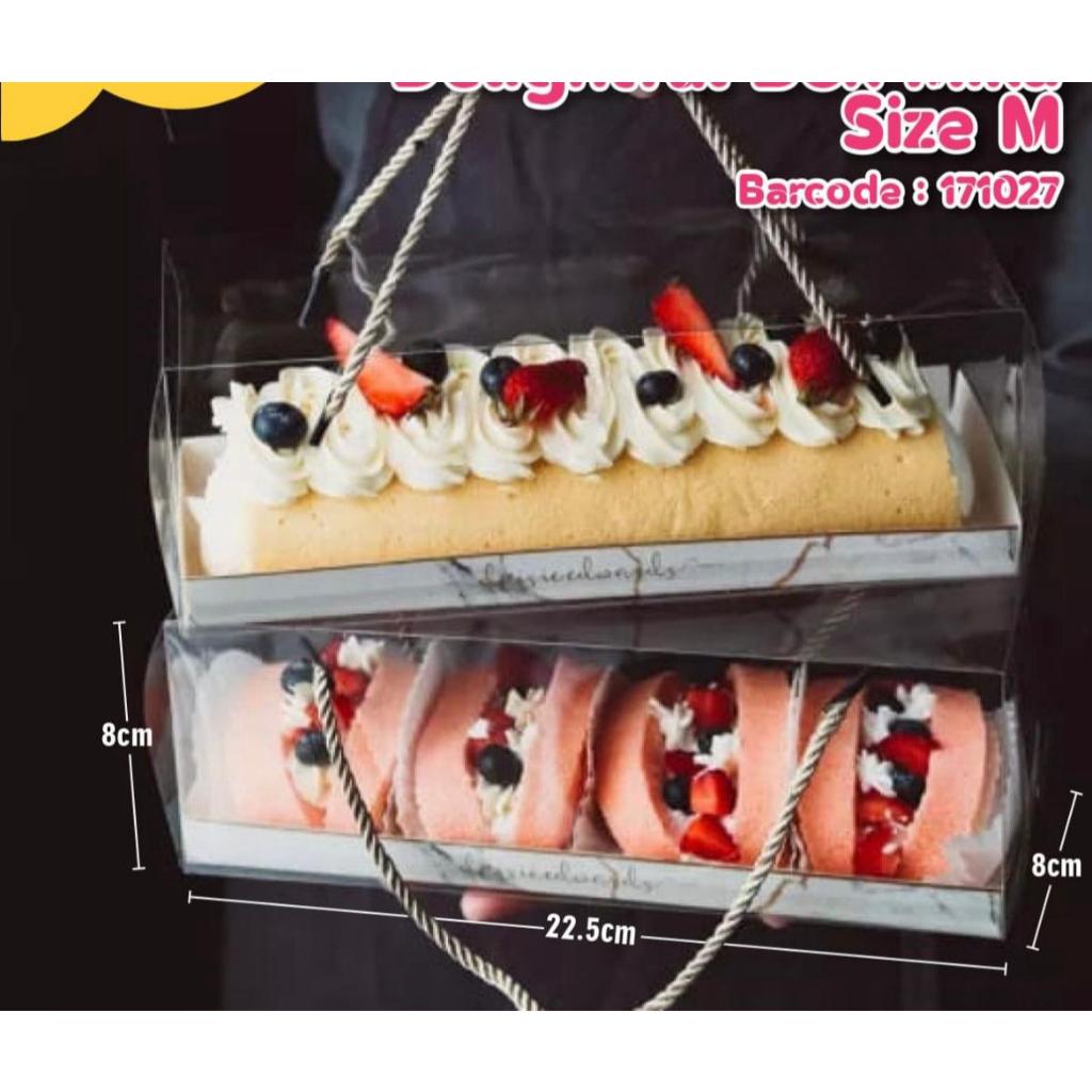 Mika Bolu gulung dessert mini bun mini bolgul dengan tali kotak bolu gulung
