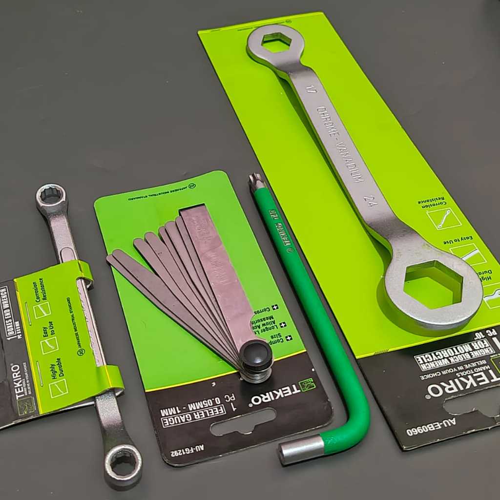 Kunci Stel Klep Tekiro 4 Pcs / Alat Ukur Celah Klep + L Klep T40 + Ring 8x9mm + Buka Tutup Klep 17X2