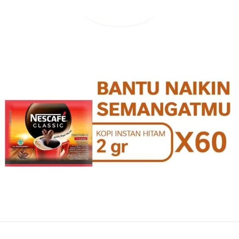 

Nescafe Classic 2gr 60sachet | Kopi tanpa ampas