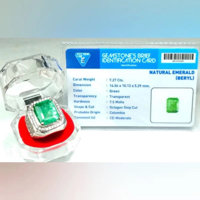 CINCIN BATU ZAMBRUD COLOMBIA ASLI BERSERTIFIKAT