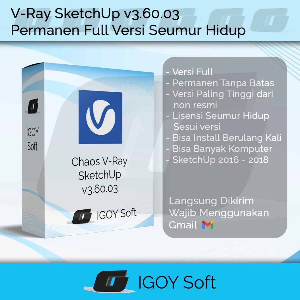 V-Ray atau VRay 3 for SketchUp 2018/2017/2016