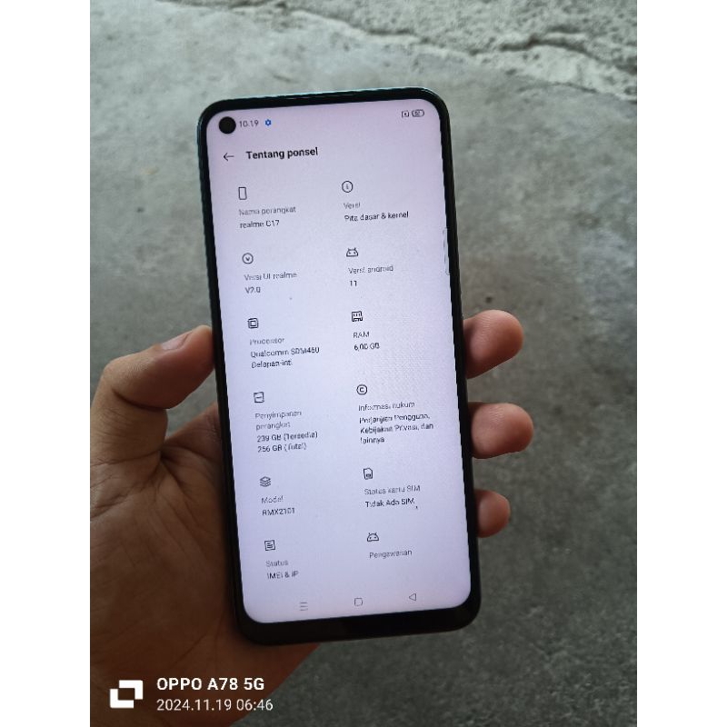 Realme c17 minus kesing Ram 6/256