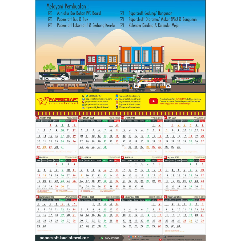 

Kalender Dinding 1 Lembar Custom Foto Tahun 2025