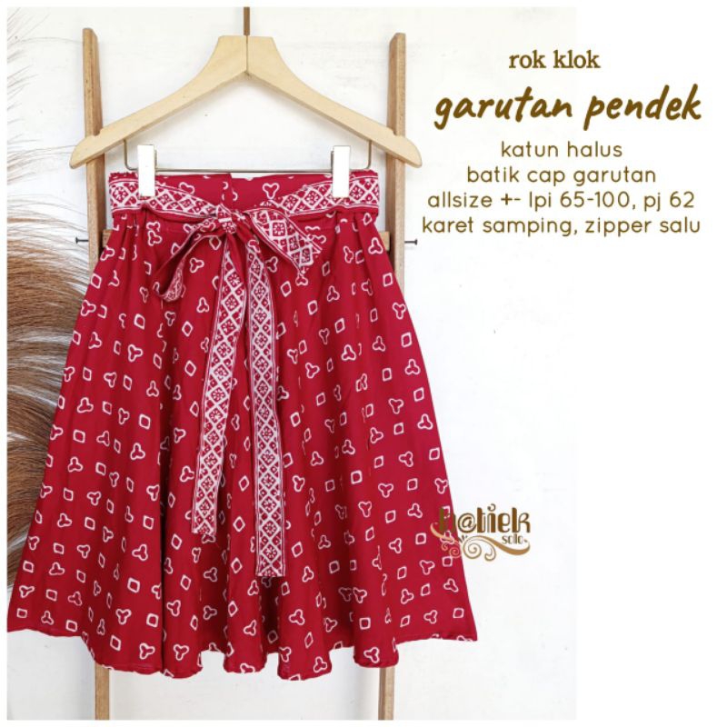 Rok Klok Garutan Pendek / Rok Batik Pendek