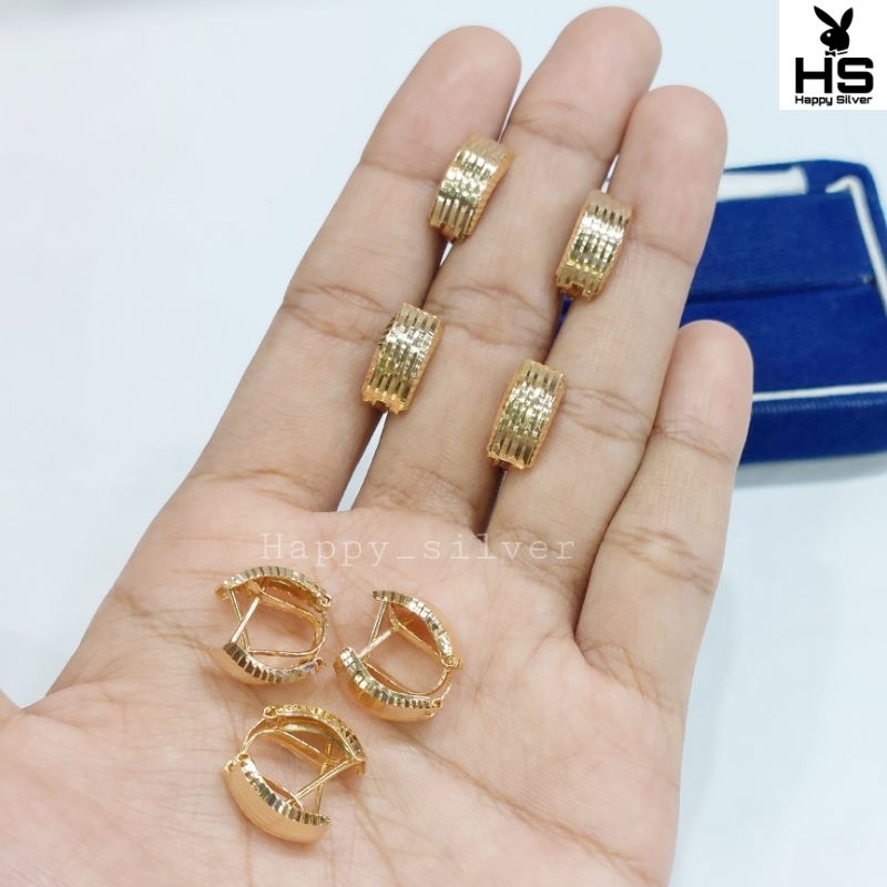 Anting Jepit Perak Asli 925 Untuk Dewasa Model Emas 24k