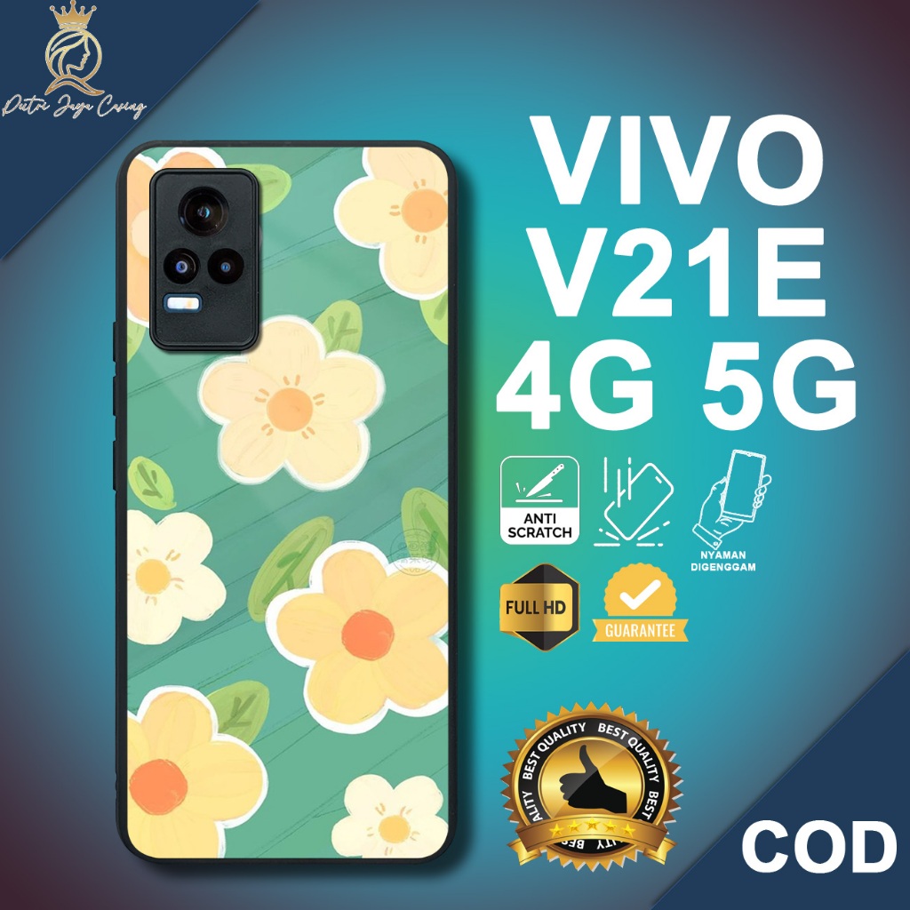 Case Vivo V21E 4G Terbaru Flower Casing Vivo V21E 5G Hardcase Softcase Glossy Kesing Terlaris