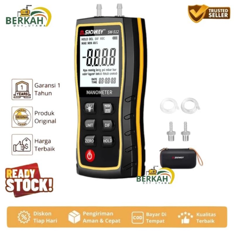 Manometer Sndway SW-512B Air Pressure Gauge Differential SW512B Tester