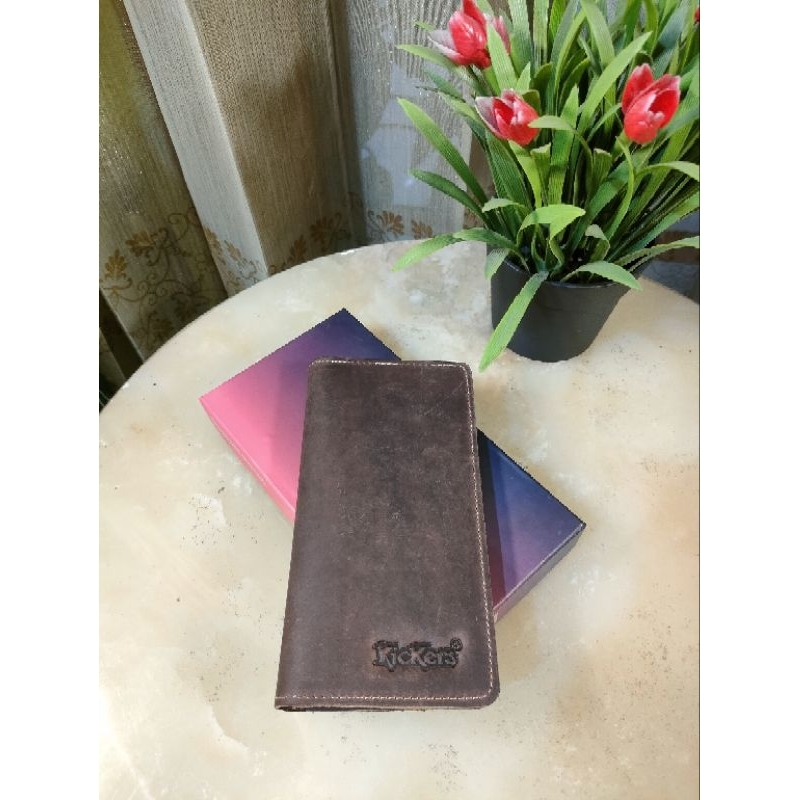 Dompet Kulit Panjang Pria dan wanita Bahan kulit sapi Crazy Horse