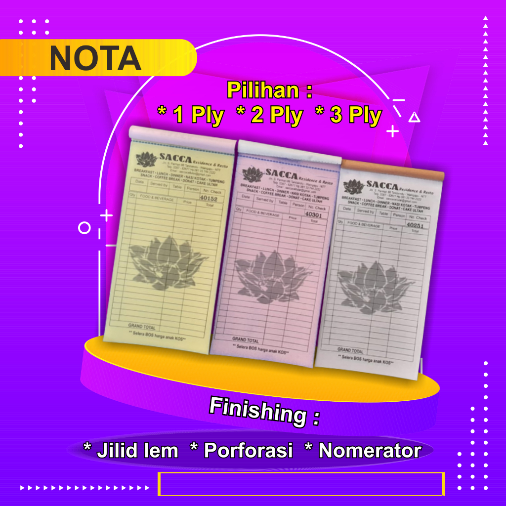 

Nota toko custom 3ply