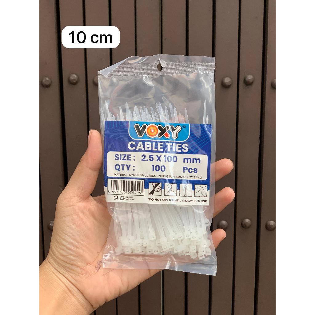 

cable ties voxy cable ties isi 100 pengikat panjang 10 / 25 / 40 cm ( untuk 10 cm lebar 2.5, untuk 25 dan 40 cm lebar 3.6 mm) hitam / putih