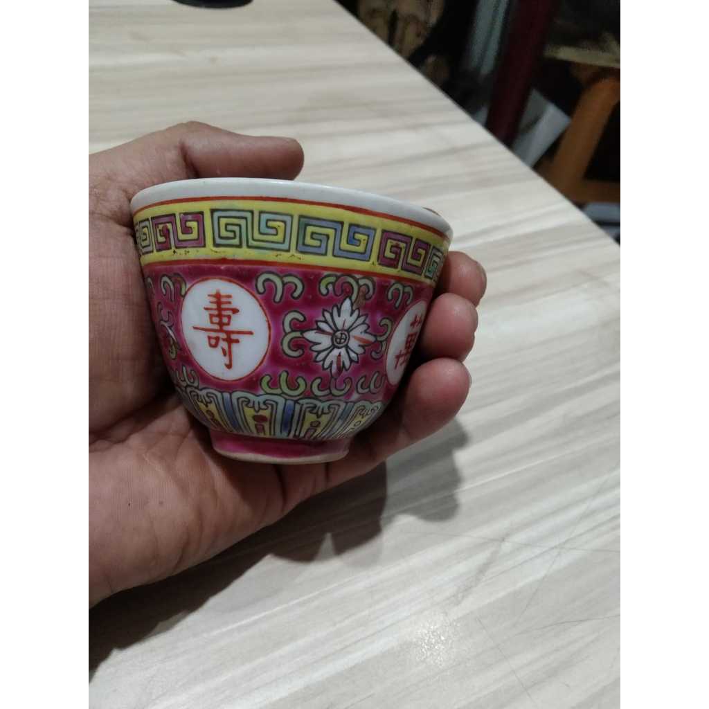 Gelas Teh China Keramik Kuno Jadul Antik