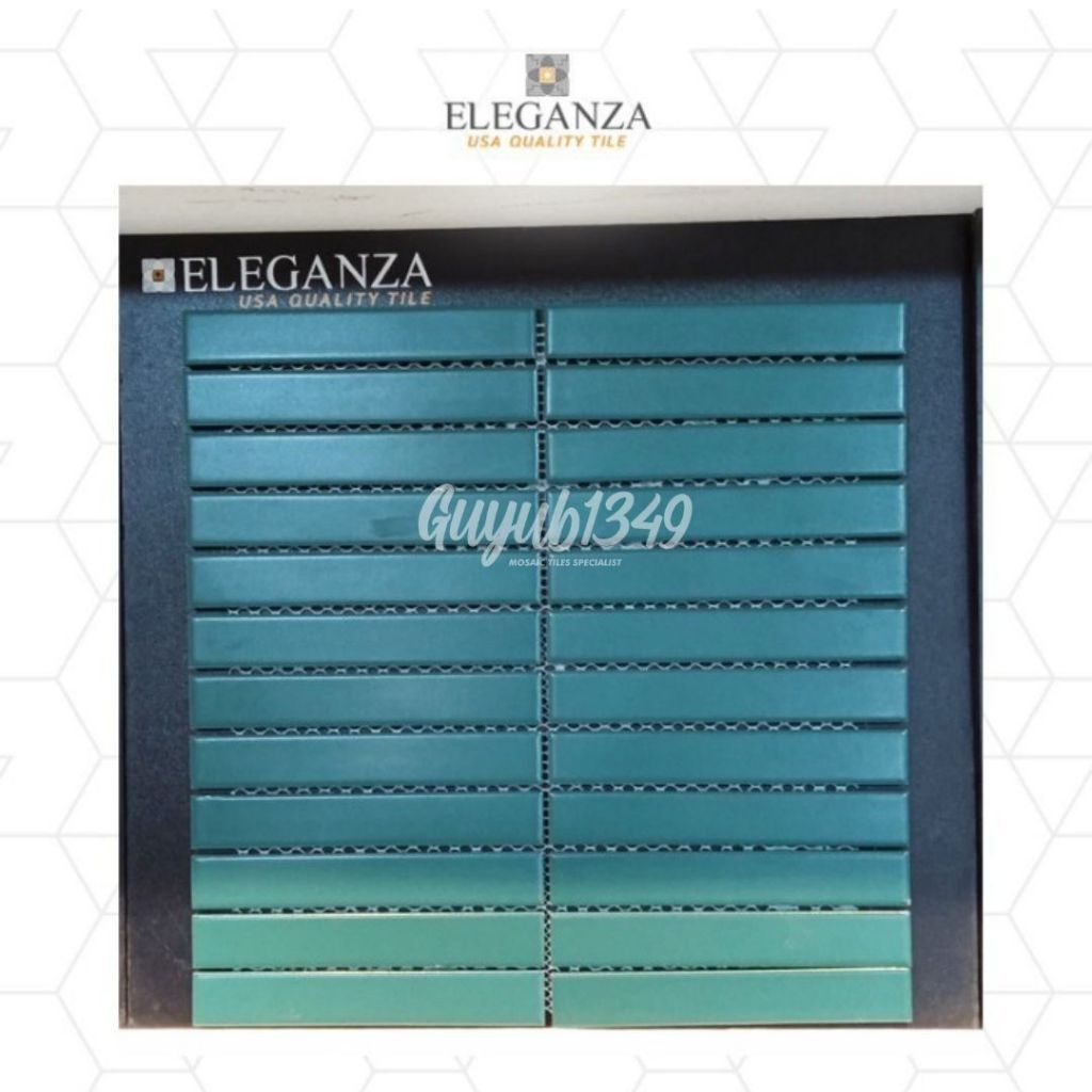 Eleganza Long Striped  Type 22F811M Green Matt -  Mozaik Keramik Mosaic Dinding Dapur, INterior Ruma