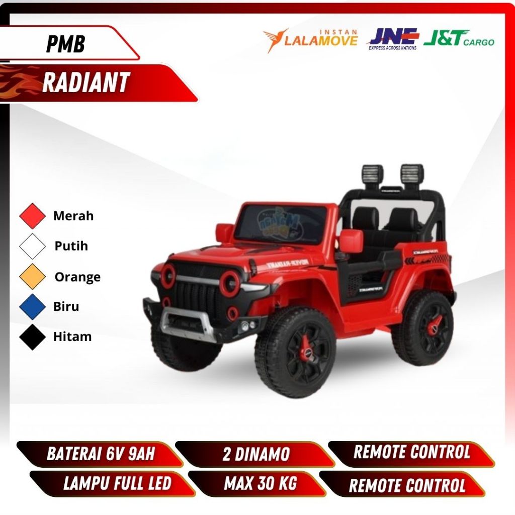Mainan Mobil Aki Anak Jeep PMB 8299 ROVER RADIANT DUAL Dinamo