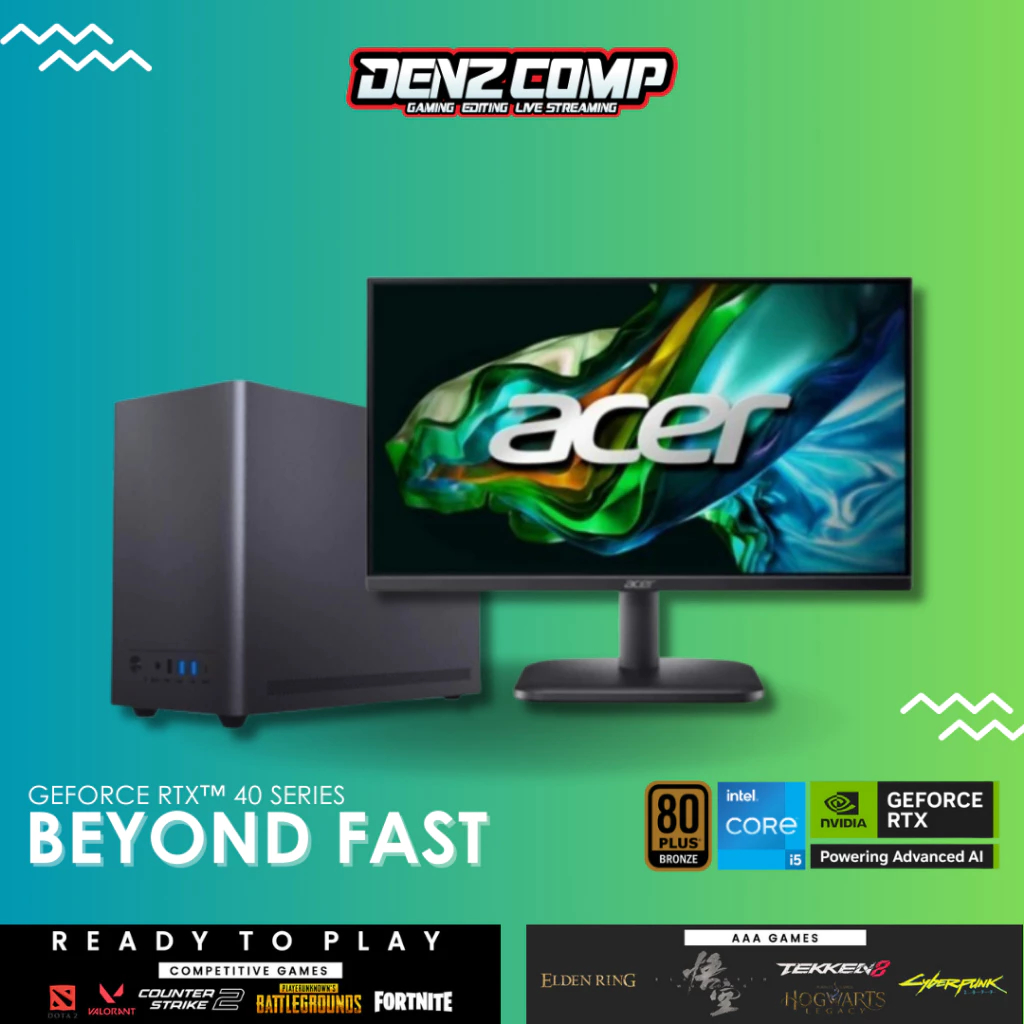 PC Gaming ACER FULL SET - Core i5 12400F | RTX 4060 8GB | 16GB | NVMe | LED 25INCH - Rakitan PC