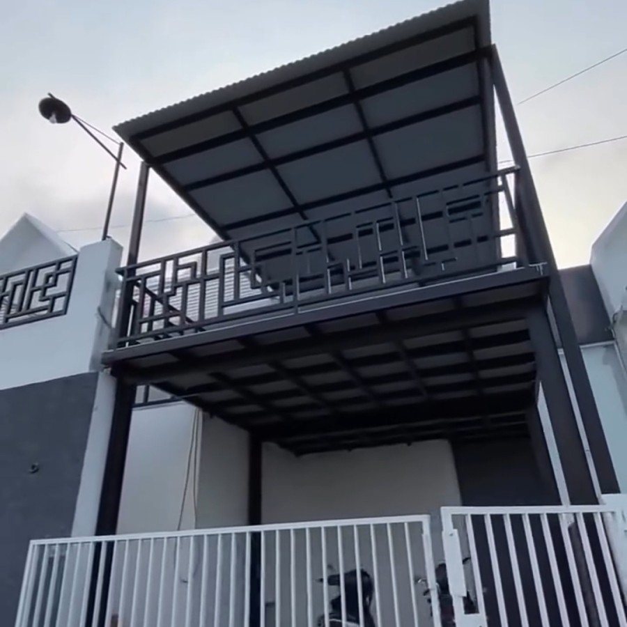 Mezanine kanopi balkon dak mezanine rangka besi atap alderon