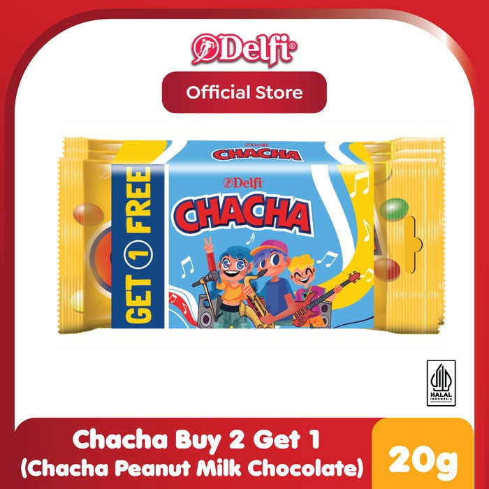 

Beli 2 Gratis 1 DELFI CHA CHA Peanut Milk Chocolate Candy 20 gr