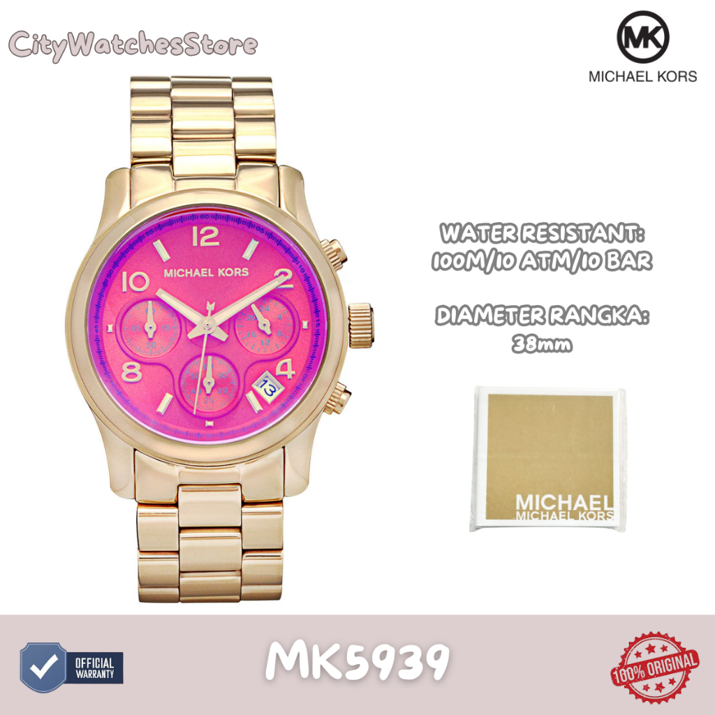 Jam Tangan Wanita Tali Rantai Anti Karat Original - MK5939 / Jam Tangan Wanita Original / Jam Wanita