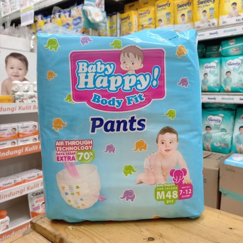 BABY HAPPY Body Fit Pants M48 M 48 Popok Bayi Diapers Baby hepi