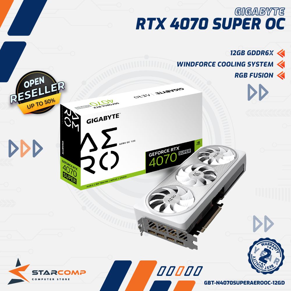 GIGABYTE GeForce RTX 4070 SUPER 12GB AERO OC VGA RTX4070 SUPER