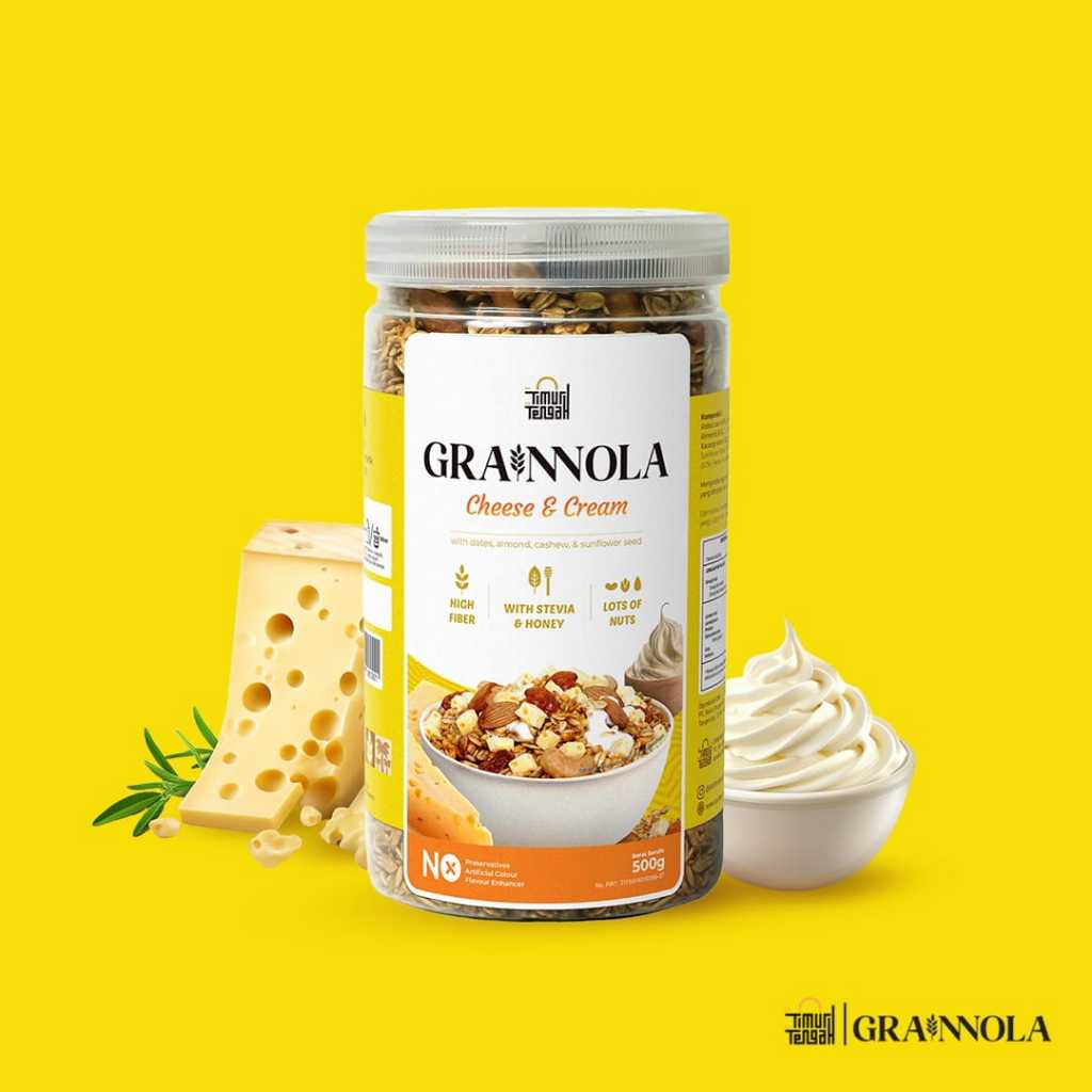 

Timur Tengah Grainnola Cheese and Cream 500 gr Granola Cemilan Sehat Rendah Kalori