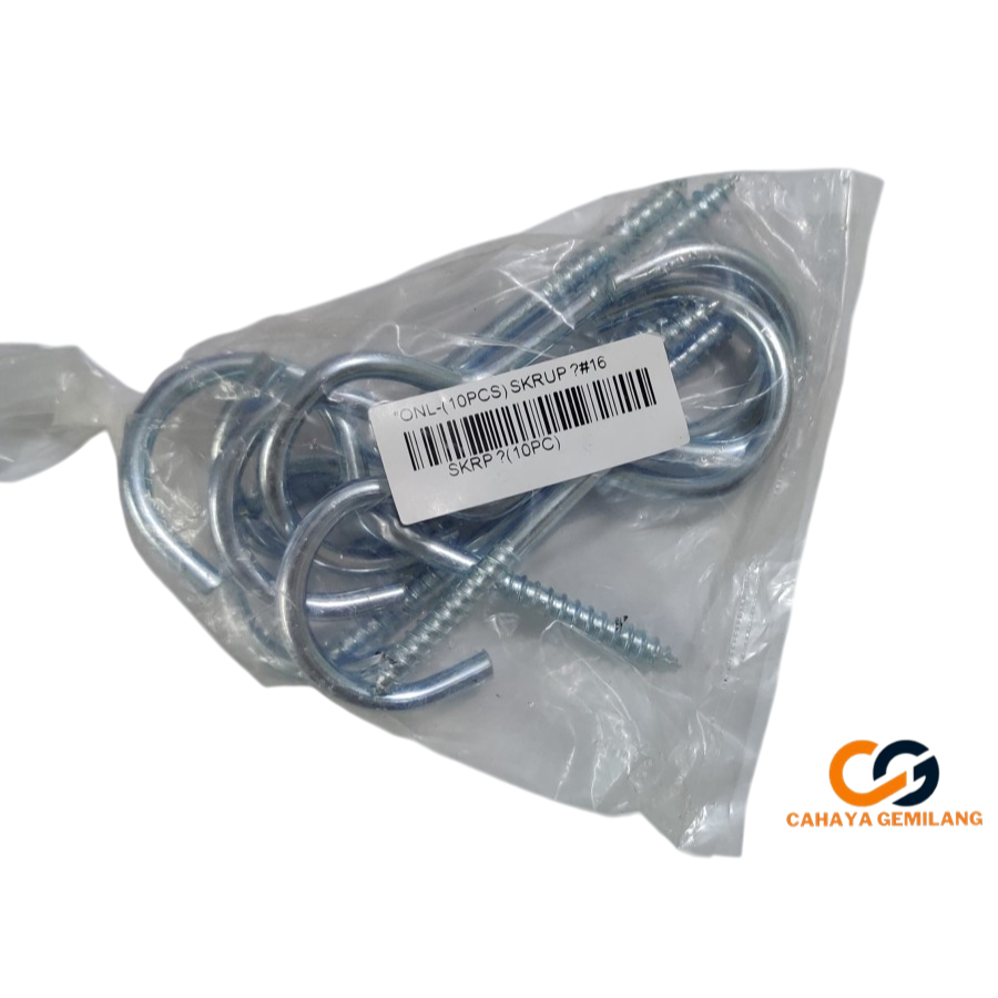 10PCS SKRUP SEKRUP GANTUNG SKRUP TANDA TANYA ? KAIT BESI SCREW HOOK