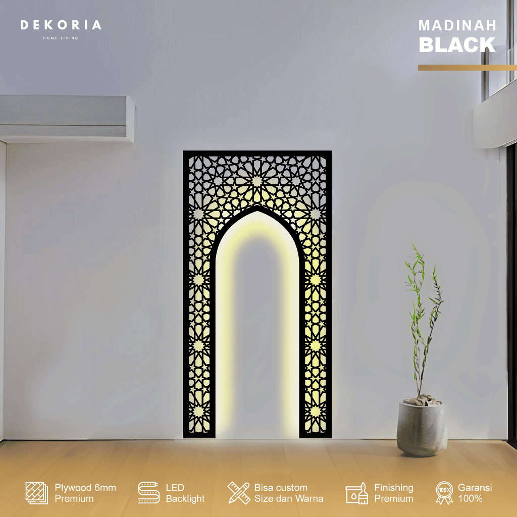 Mihrab Mushola Rumah Estetik Islamic + LED | MADINAH