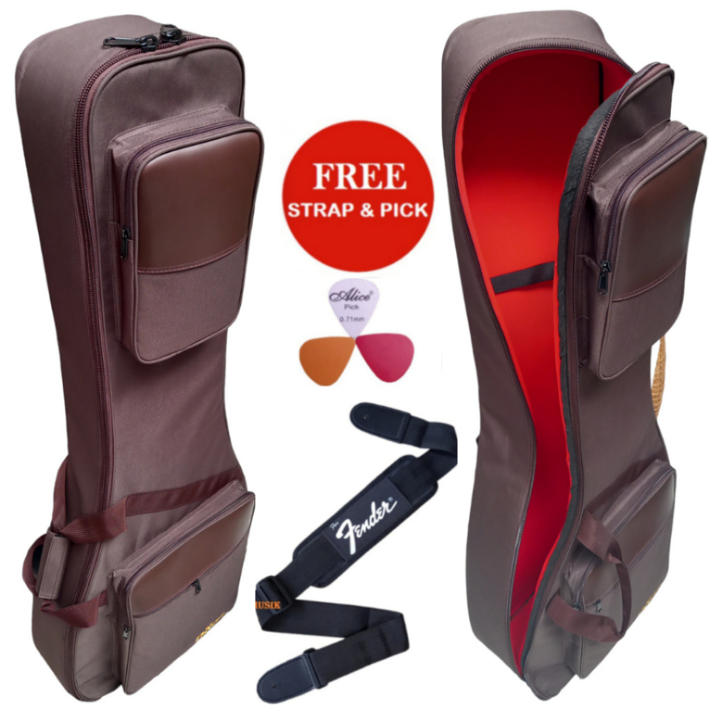 Tas Gitar Elektrik Gigbag Gitar Eleketrik Bahan Anti Air Busa Tebal Dalamnya Terlapisi Bahan Bludru 