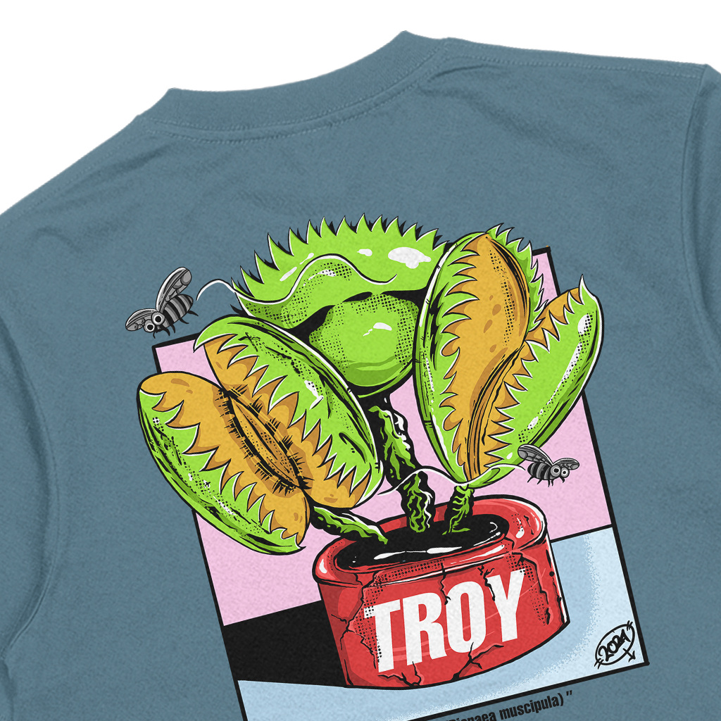 Troy Company Tshirt Mineral Blue Venus Flytrap - Kaos Lengan Pendek Kaos Biru Mineral MTD 2841