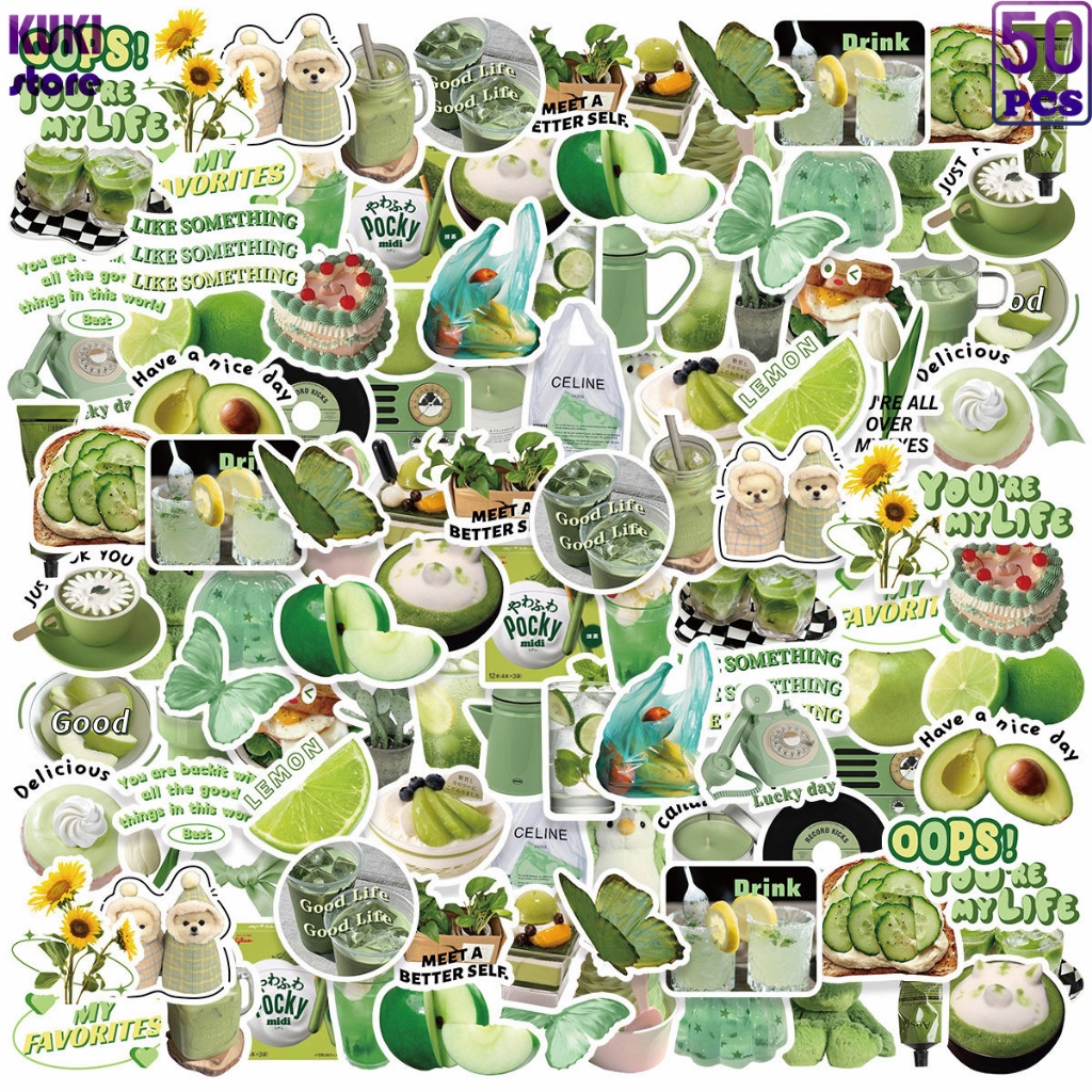 

50 Pcs Boneka Berwarna Matcha Yang Lucu, Minuman, Buah-buahan, Dan Stiker Bermotif Lainnya