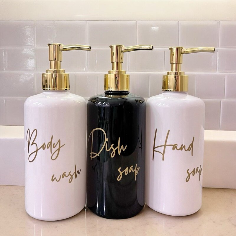 BOTOL HITAM / PUTIH N28 500ml DIAMOND GOLD NEW LONG PIPE . aesthetic bottle refill dispenser hand so