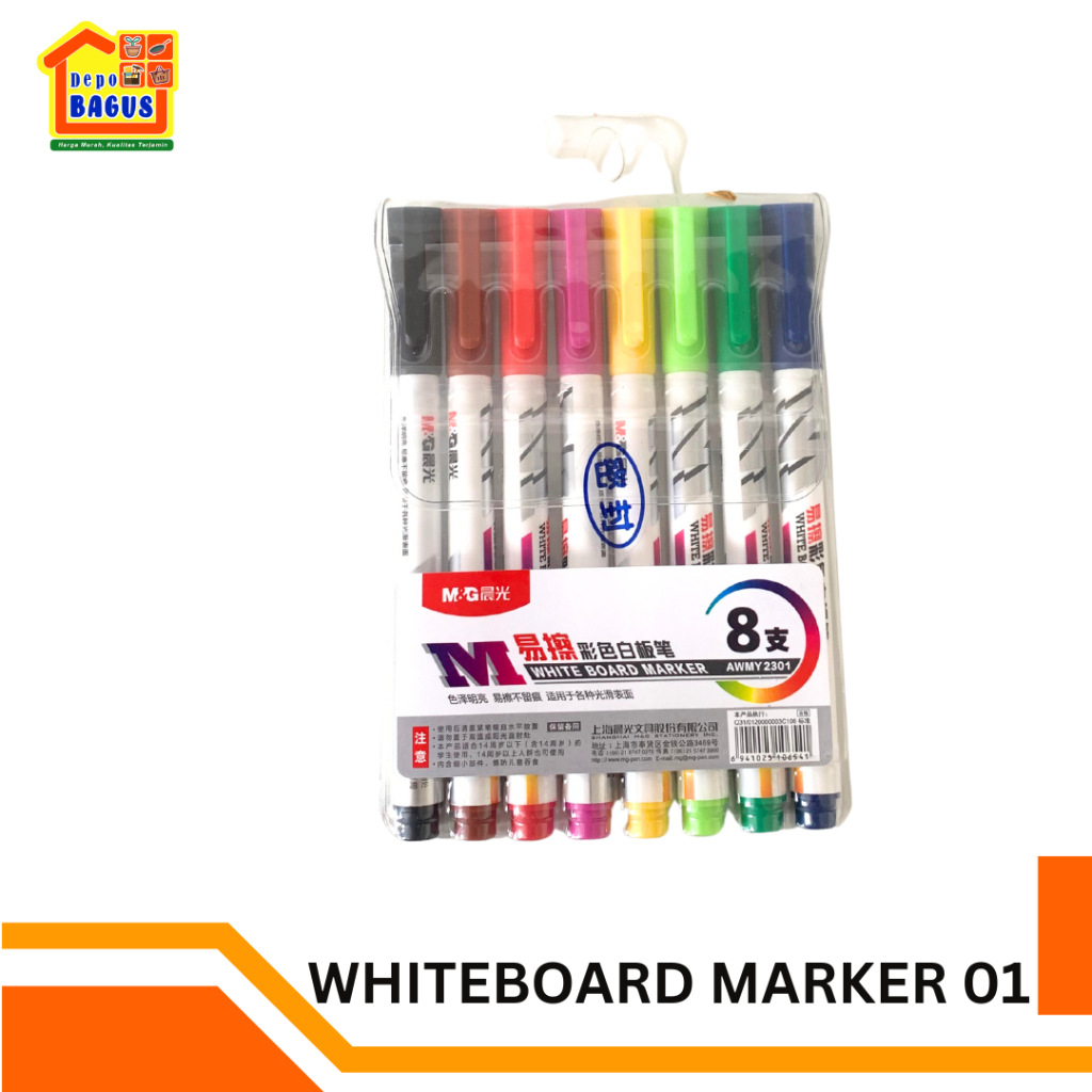 

Spidol Marker Whiteboard 8 colors, Spidoll Warna, Spidol Premium