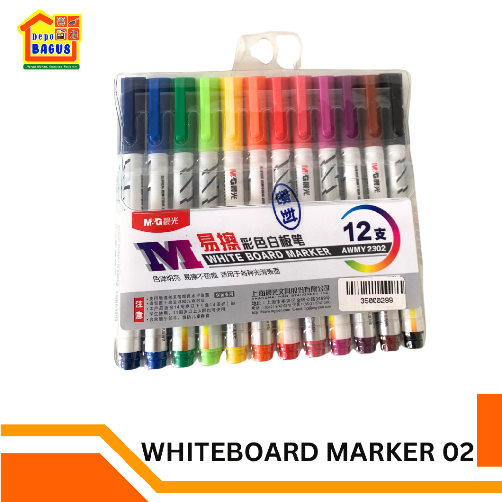 

Whiteboard Marker 12 colors, Spidoll Warna, Spidol Premium
