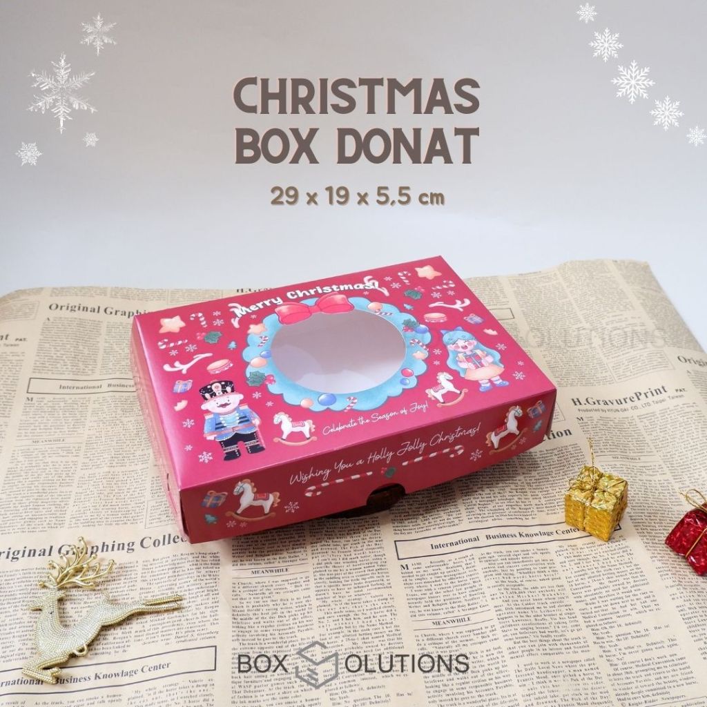

[isi 10] christmas box donat isi 6 pcs / box donat x-mas - 29x19x5,5 cm