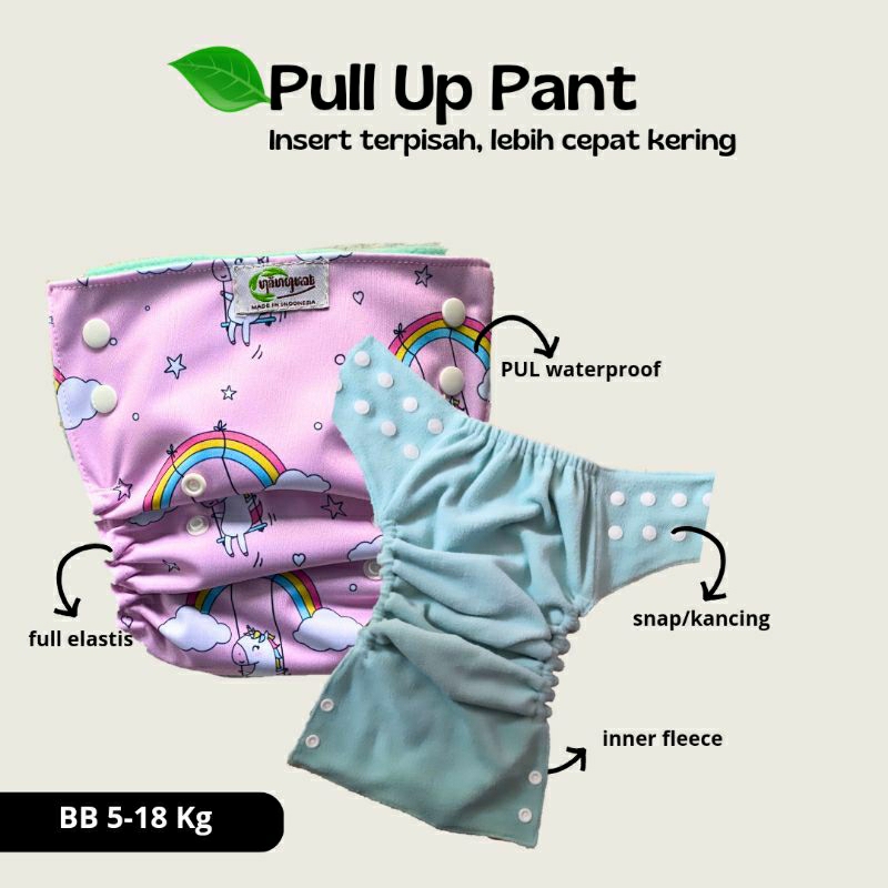 Clodi Ningrat Pull Up Pant Insert microfiber / hemp / bambu / viscose / microfiber stay dry | Clodi 