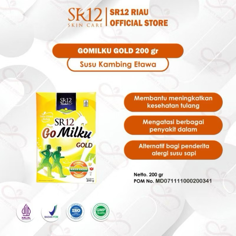 

GOMILKU SR12 200 GRAM, 600 GRAM, 1,000 GRAM ISI 40 SASET | Susu Kambing Etawa | Susu Kesehatan