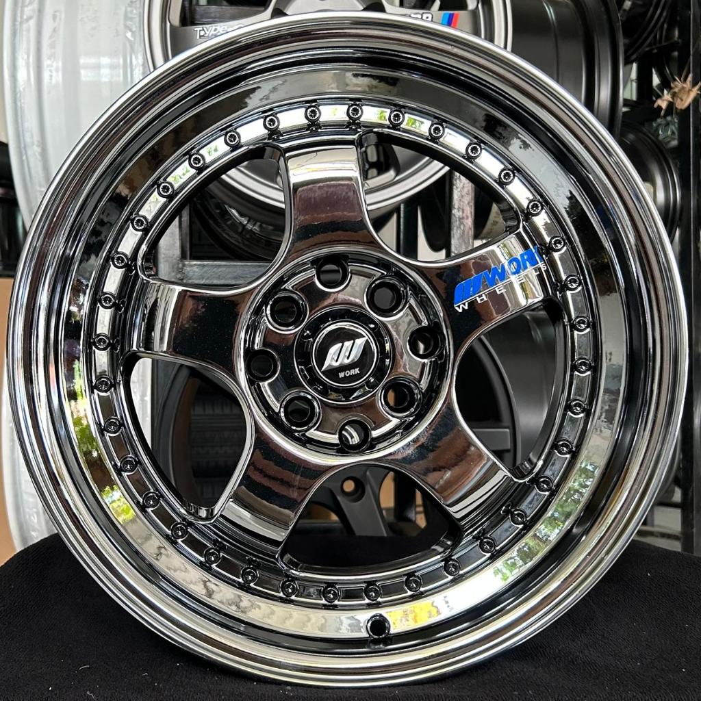 VELG MOBIL RING 16 - VELG WORK J454 RING 16X7 HOLE 8X100/114.3 ET 38 BLACK CHROME/BLACK RIVET